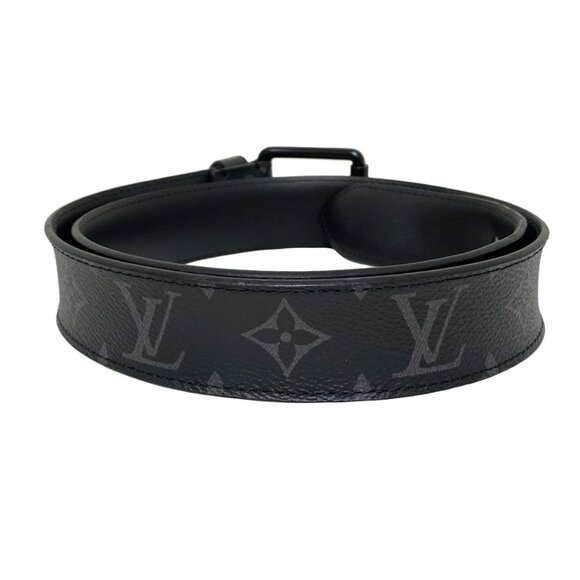 Authentic LOUIS VUITTON Black Monogram Eclipse Belt br438-122525 - Picture 2 of 7